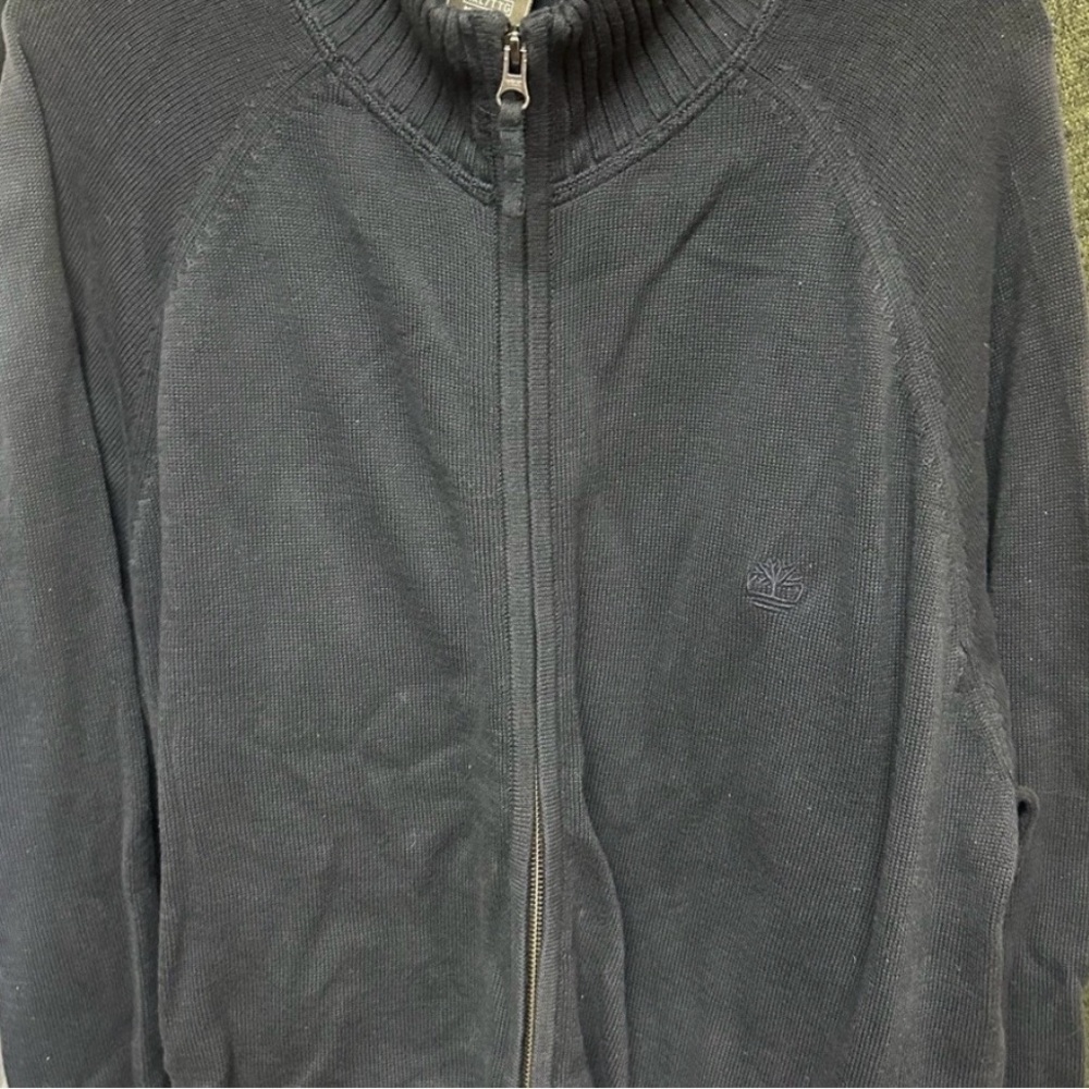 Timberland Men's Navy Blue Zip Up Sweater